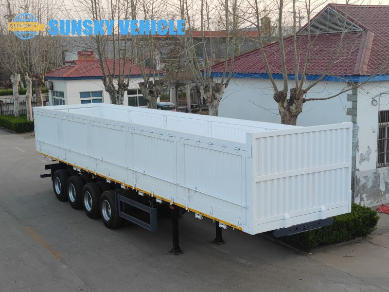 New Container transporter/ Swap body semi-trailer for transportation of containers SUNSKY 60Ton 4 axle sidewall tipper trailer: picture 3