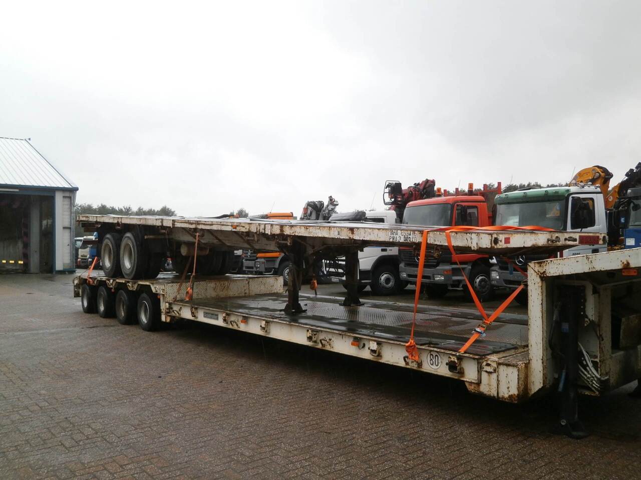Traylona 2-axle platform trailer 39000KG / Extendable 19M - Low loader semi-trailer: picture 2