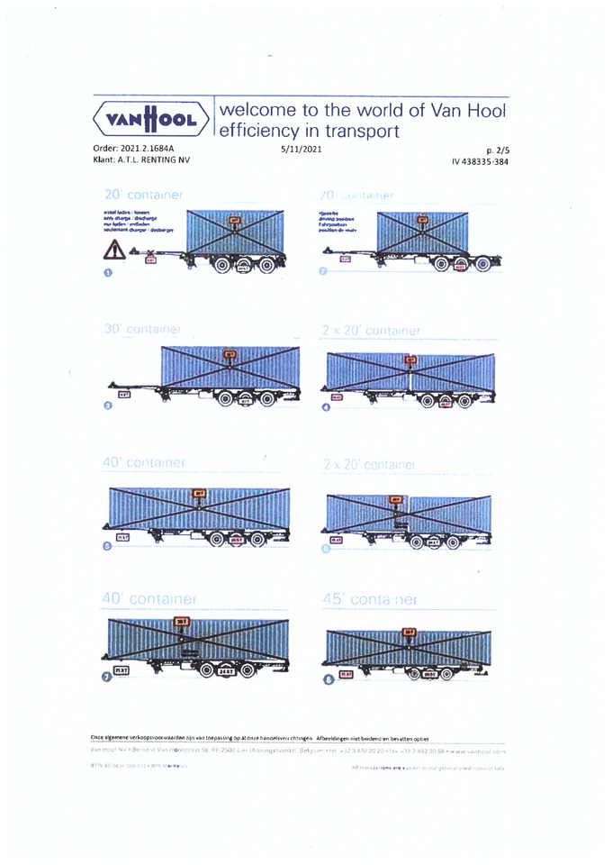 VAN HOOL Polyvalent Containerchassis type DVS - Container transporter/ Swap body semi-trailer: picture 2