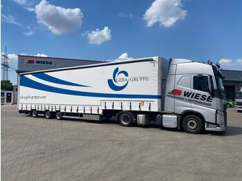 Low loader semi-trailer Wiese Mega Gabelstaplertransporter Ladebordwand: picture 1