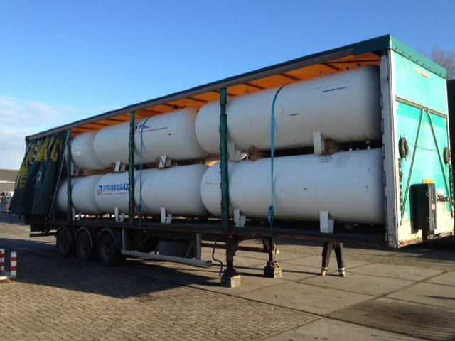 5000 L (2,5 ton) Gas tanks on trailer -Gas, Gaz, LPG, GPL, Propane, Butane tanks aboveground working pressure 15.6 bar Used tanks-Also available per single piece ID 1.005 - Fuel tank for Truck: picture 1