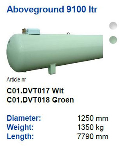 De Visser Propaan/Bhutaan LPG tank 9100 L Propaan/Butaan LPG tank 9100 L (4,55 ton) Ø 1250 including tank fittings ID 11.10 L: 7790mm, 1350kg option of heating spiral - Fuel tank for Truck: picture 4