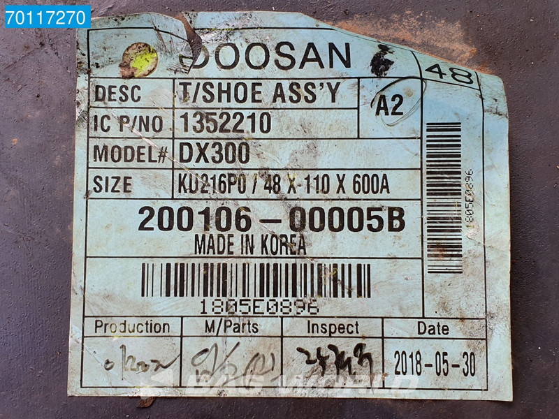 Doosan DX300 Track New unused tracks - triple grousers - DX300 - Track: picture 5
