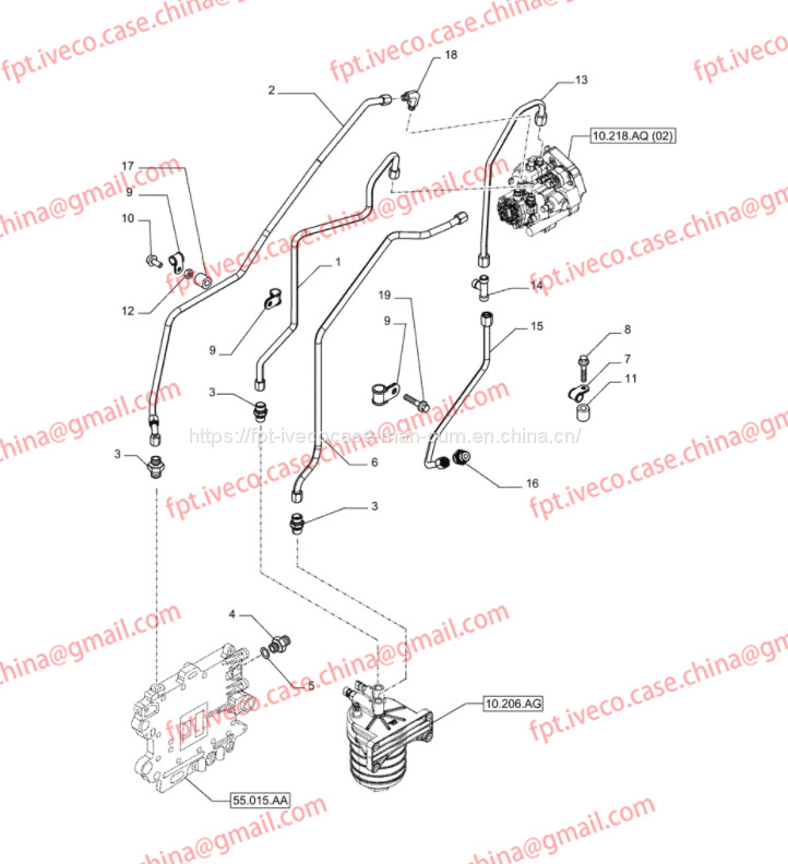 FPT IVECO CASE Cursor9 F2CFE614A*B041/F2CGE614F*V004 5802431166 Low Pressure Pipe5801625122 - Fuel processing/ Fuel delivery: picture 1