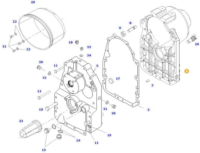 Fendt 414 Vario - przedni WOM - obudowa 716150200021 - Gearbox and parts for Agricultural machinery: picture 1