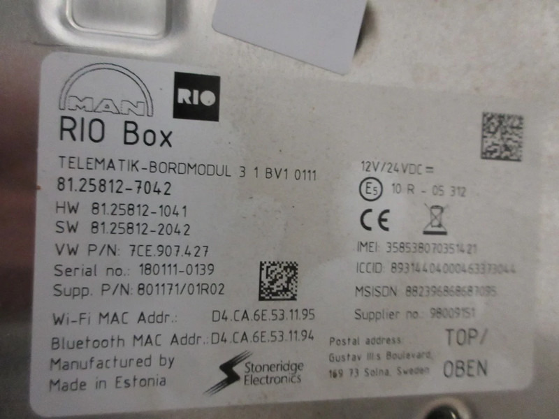 MAN 81.25812-7042 RIOBOX TELEMATIK 81.25812-7042 18.500 EURO 6 - Electrical system for Truck: picture 3