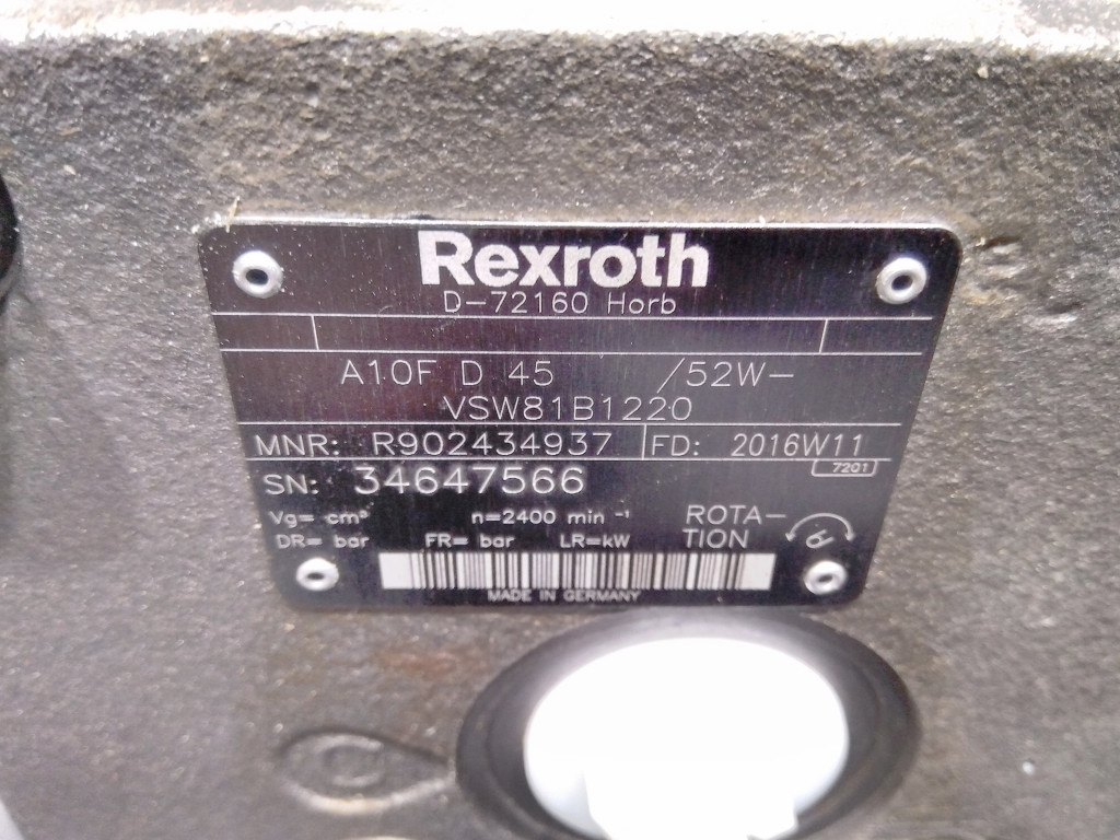Rexroth A10FD45/52W-VSW81B1220 - - Swing motor for Construction machinery: picture 5