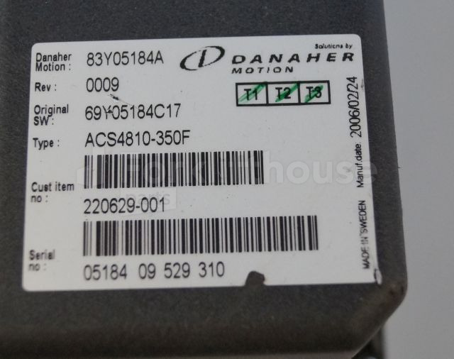 Toyota/BT 220629-001 Danaher motion AC Superdrive motor controller 83Y05184A ACS4810-350F Rev 0009 sn. 0518409529310 - ECU for Material handling equipment: picture 2