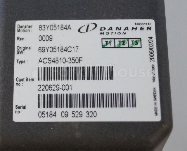 Toyota/BT 220629-001 Danaher motion AC Superdrive motor controller 83Y05184A ACS4810-350F Rev 0009 sn. 0518409529320 - ECU for Material handling equipment: picture 2