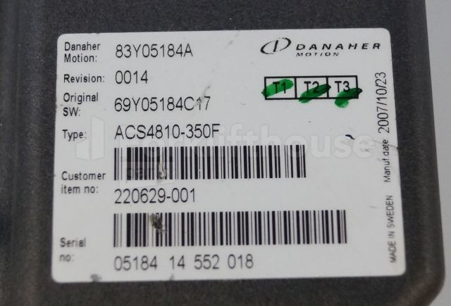 Toyota/BT 220629-001 Danaher motion AC Superdrive motor controller 83Y05184A ACS4810-350F Rev 0014 sn. 0518414552018 - ECU for Material handling equipment: picture 2
