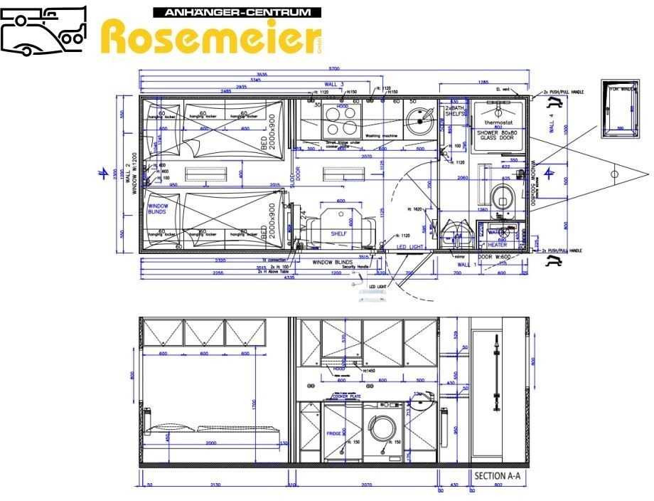 ROSEMEIER EW TA-NO Mannschaftswagen 573 Mannschaftswagen - Construction container, Trailer: picture 2