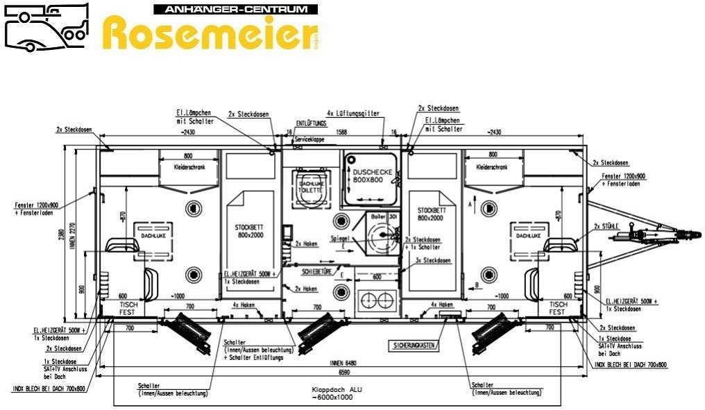 ROSEMEIER VE MOBI 6602-SP2-2 Individual Mannschaftswagen - Construction container, Trailer: picture 2