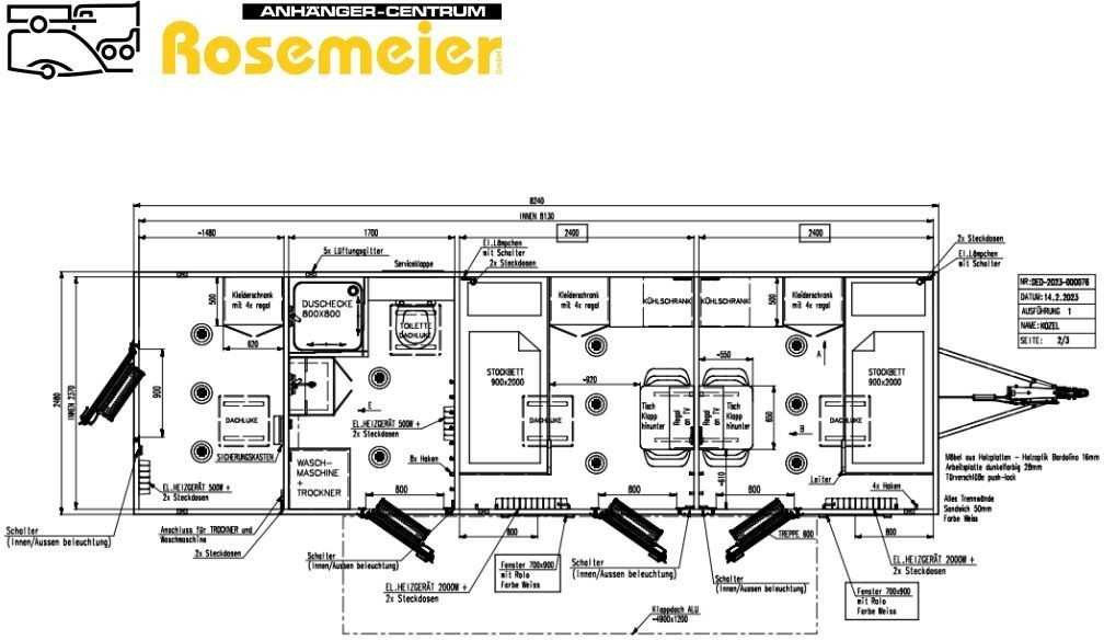 ROSEMEIER VE Mobi 8344-SP1 Drehschemel Mannschaftswagen - Construction container, Trailer: picture 3