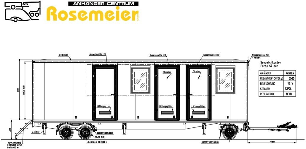 ROSEMEIER VE Mobi 8344-SP1 Drehschemel Mannschaftswagen - Construction container, Trailer: picture 2