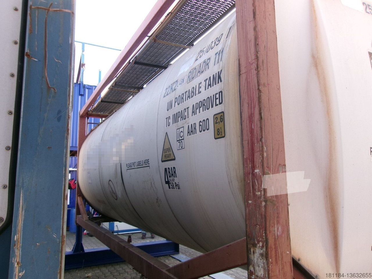 TC 25.000 Liter V4A gereinigt isoliert (beheizbar) Laufstege Isobreite Full-Frame - Tank container: picture 1