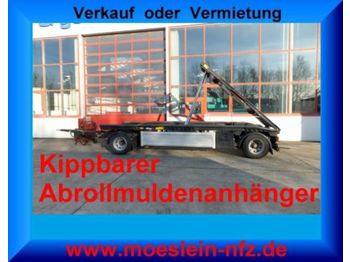 Hüffermann 2 Achs Abrollmuldenanhänger, Kippbar  wenig Benu  - Container transporter/ Swap body trailer