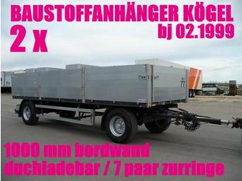 Kögel ANBS 18/ BAUSTOFF 1000 mm BW / duchladebar - Dropside/ Flatbed trailer