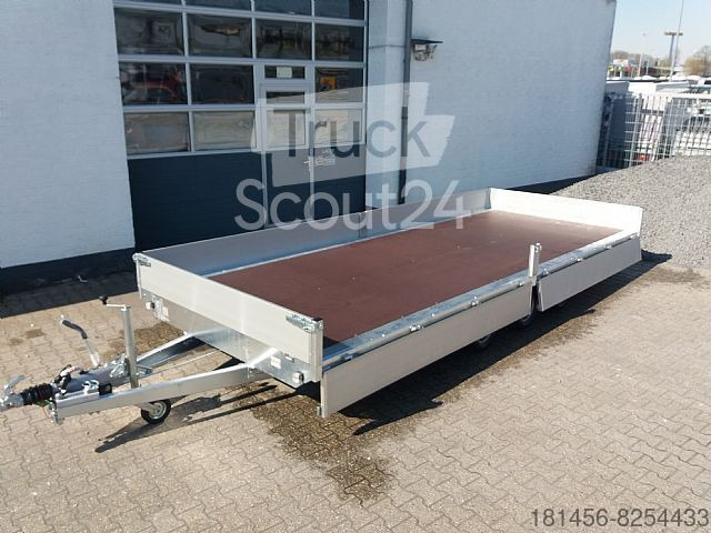 Eduard Tridem 556x220cm extrabreit Alu Auffahrrampen niedrige Ladekante 56cm - Dropside/ Flatbed trailer: picture 4