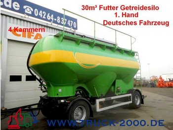 Tank trailer for transportation of bulk materials Feldbinder HEUT 30m³ Futter-Getreide-Silo 4 Kammern 1.Hand: picture 1