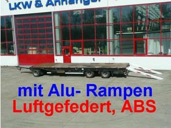 Low loader trailer for transportation of heavy machinery Hoffmann 3 Achs Plato  Tieflader  Anhänger mit Alu  Rampen: picture 1