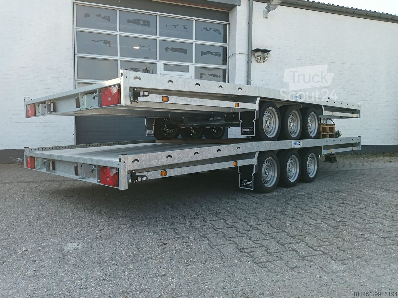 Hulco Carax Tridem 3500kg Profi Auto Fahrzeugtransporter mit Aluboden Heck geneigt - Car trailer: picture 5