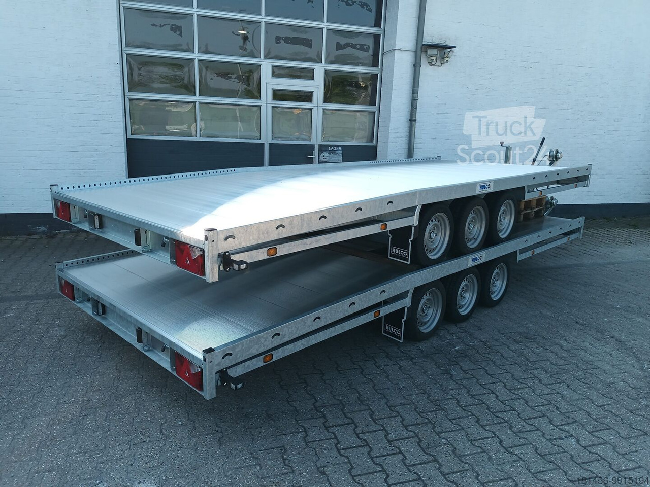 Hulco Carax Tridem 3500kg Profi Auto Fahrzeugtransporter mit Aluboden Heck geneigt - Car trailer: picture 4