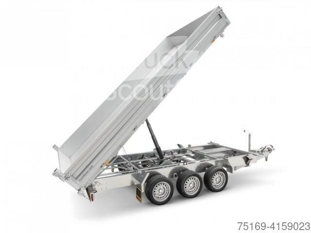 Humbaur 3 Seitenkipper HTK 3500.41 Alu Tridem, 4100 x 2100 x 350 mm, 3,5 to. - Tipper trailer: picture 1