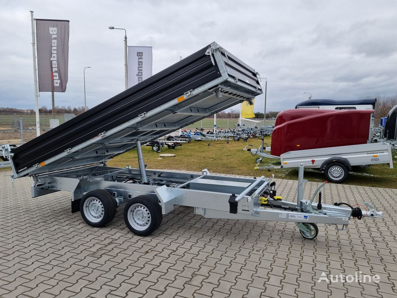 Humbaur HTK 3500.37 dumping trailer tipper black paint steel sides 3.5T - Tipper trailer: picture 1