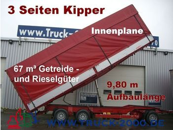 Tank trailer for transportation of bulk materials KEMPF 3-Seiten Getreidekipper 67m³   9.80m Aufbaulänge: picture 1