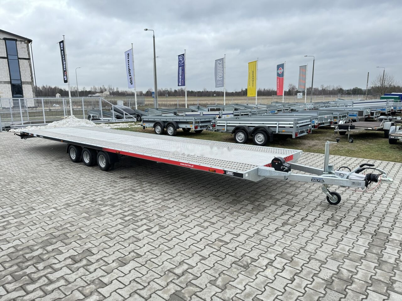 Lorries PL35-8521 laweta na dwa auta 3500kg wypełnienie ALU 3 osie - Autotransporter trailer: picture 1