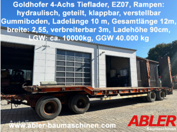Goldhofer TU 4 Achs Tieflader mit hydraulischen geteilten Rampen - Low loader trailer