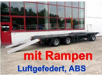 Meusburger 3 Achs Abstetzmuldenanhänger mit Rampen - Low loader trailer