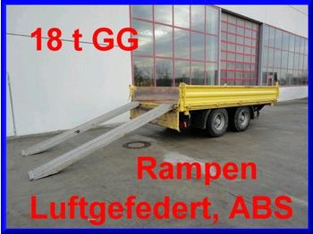 Low loader trailer for transportation of heavy machinery Obermaier 18 t Tandem- 3 Seiten- Kipper- Tieflader: picture 1