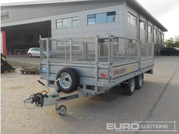  Unused Nugent 14ft x 6ft 4" Twin Axle Dropside Plant Trailer, Long / Short Posts, Mesh Sides, Spare Wheel - Plant trailer