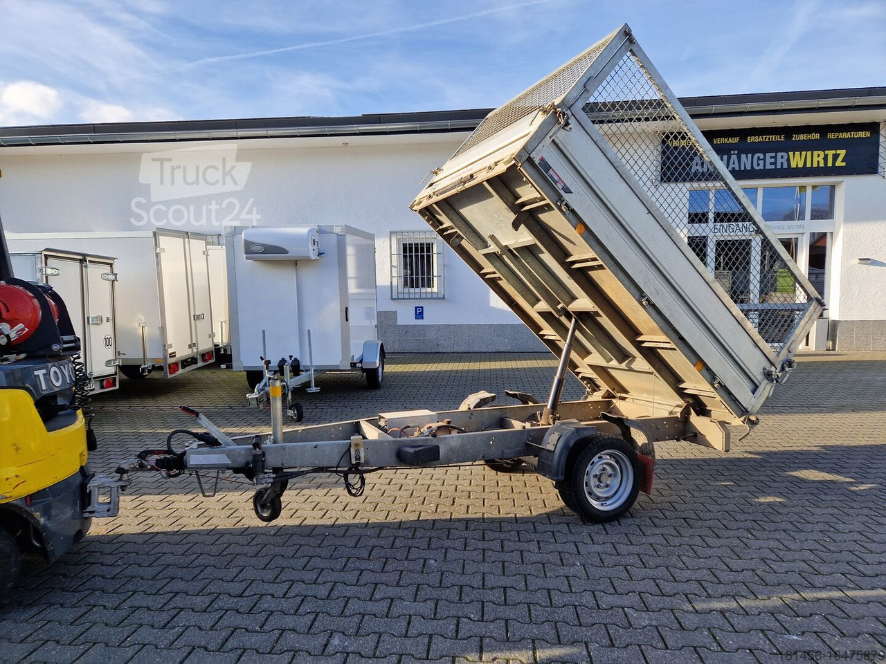 Pongratz 1800kg elektro Heckkipper RK 230 mit 60cm Laubgitter gebraucht - Tipper trailer: picture 1