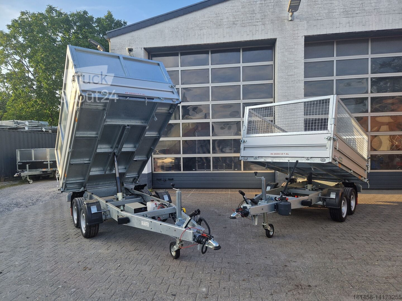 Pongratz ABHOLBEREIT elektro Heckkipper Kompakt mit Volumenaufsatz 2500kg Stahlboden Stahlaufsatzwände - Tipper trailer: picture 1