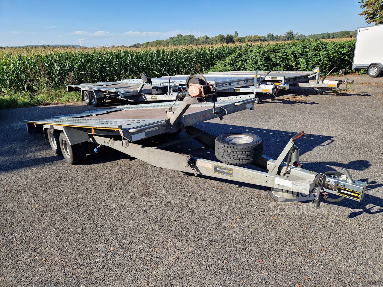 Pongratz Cartrailer tipper Fahrzeugtransporter geschlossener Boden Fahrschienen Winde Reserverad gebraucht - Autotransporter trailer: picture 2