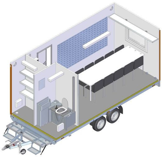 Respo RESPO Mannschaftswagen / Büro 5 m für 10 Mann mit Toilette /Lager - Closed box trailer, Trailer: picture 5