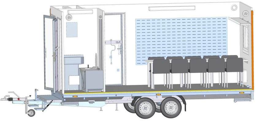Respo RESPO Mannschaftswagen / Büro 5 m für 10 Mann mit Toilette /Lager - Closed box trailer, Trailer: picture 4