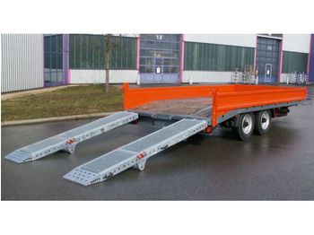 Low loader trailer for transportation of heavy machinery Saxas Tandemtieflader mit Rampen: picture 1