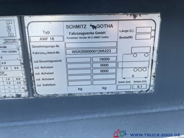 Schmitz Cargobull AWF 18 BDF SAF Achsen Scheibenbremsen TÜV 02-24 - Container transporter/ Swap body trailer: picture 4