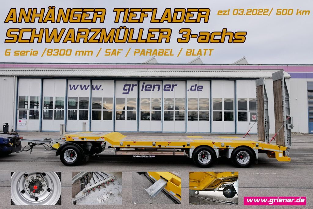 Schwarzmüller G serie /8300 mm / SAF / PARABEL / BLATT 3x10to  - Low loader trailer: picture 1