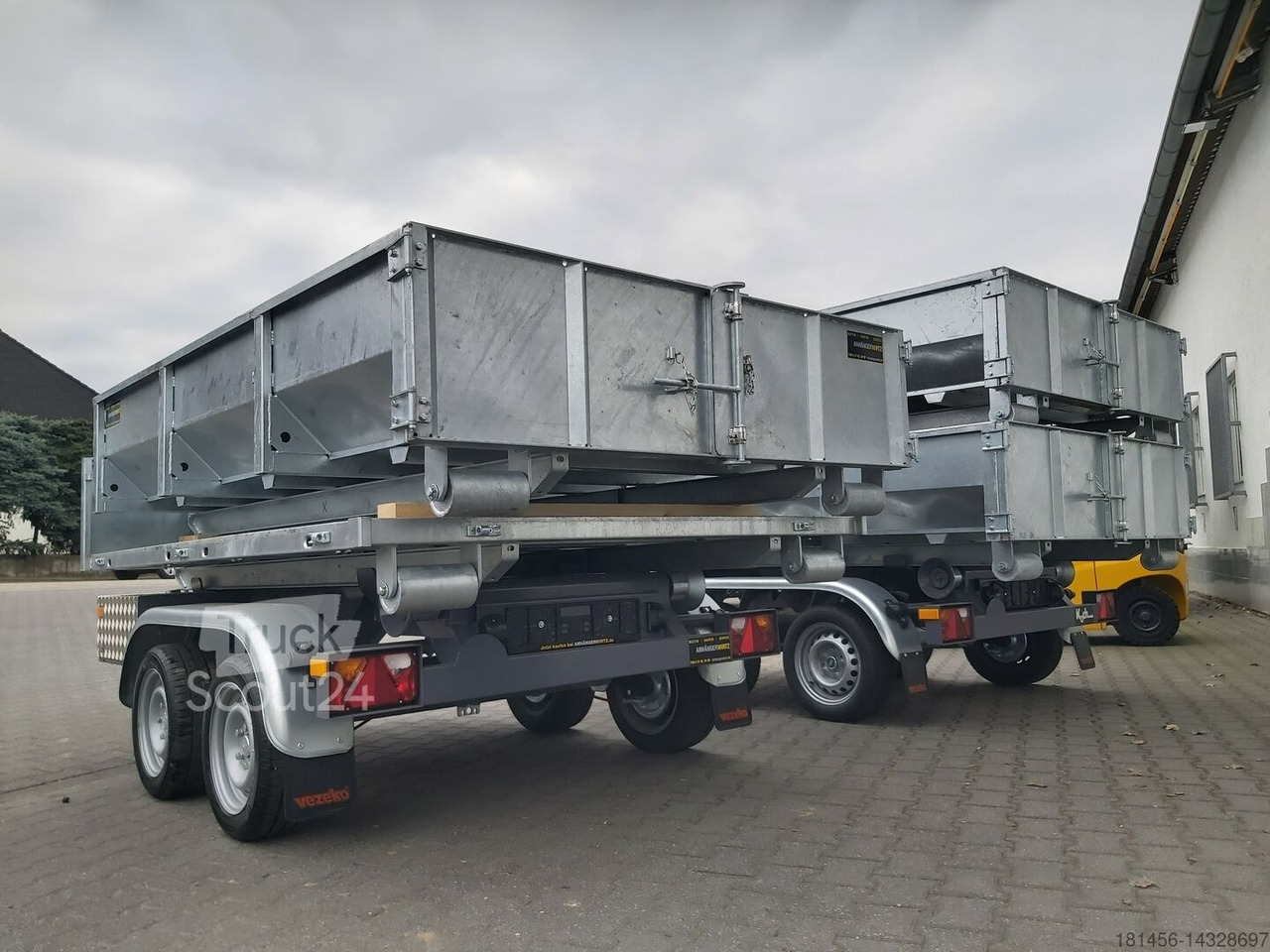 Vezeko KONOS Muldenkipper und Hakenlift Container Anhänger 3500kg mit Mulde direkt verfügbar - Car trailer: picture 4