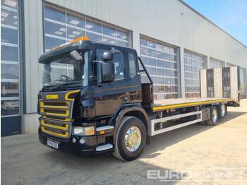 Dropside/ Flatbed truck for transportation of heavy machinery 2006 Scania P-Srs D-Class: picture 1