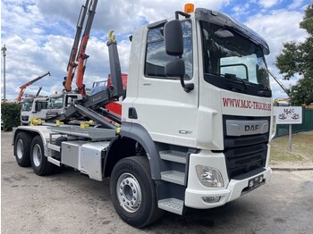 Hook lift truck DAF CF 480 6x4 - EURO 6 - *38.000km* ORIGINAL!!! - 3 seater / 3 places - AS TRONIC - MARREL AL22T - STEEL SPRING / BIG AXLES HUB RED: picture 1