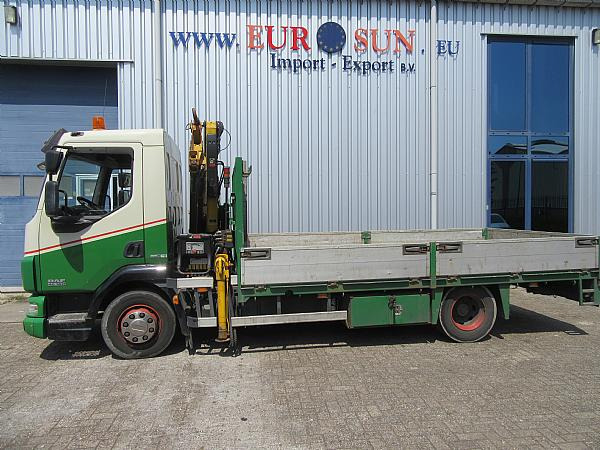 DAF DAF FA LF 45.160  & HIAB crane. - Dropside/ Flatbed truck, Crane truck: picture 2