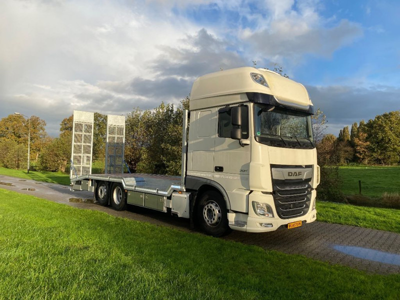 DAF XF 450 | FULL AIR | RETARDER | MACHINE LOW LOADER | HYDRO RAMPS | - Autotransporter truck: picture 1