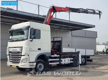 DAF XF 460 6X2 NL-Truck Ferrari F723 A4 Kran Retarder Liftachse Euro 6 - Dropside/ Flatbed truck, Crane truck: picture 1