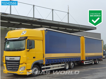 DAF XF 480 6X2 Jumbo LKW COMBI Liftachse Hubdach Standklima Euro 6 - Curtainsider truck: picture 1