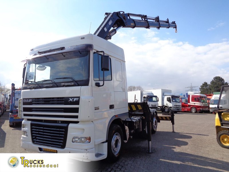 DAF XF 95.380 + Crane HIAB 400E + 6X2 + AIRCO - Crane truck: picture 1